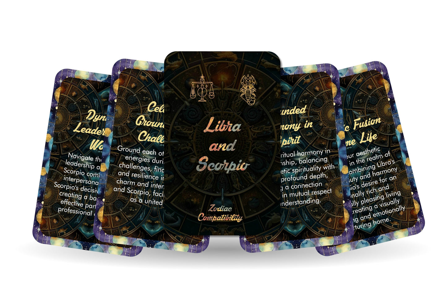 Libra and Scorpio - Zodiac Compatibility - Divination tools - Oracle cards - Star Sign Compatibility - Horoscope Compatibility Cards