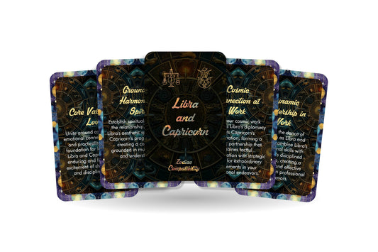 Libra and Capricorn - Zodiac Compatibility - Divination tools - Oracle cards - Star Sign Compatibility - Horoscope Compatibility Cards