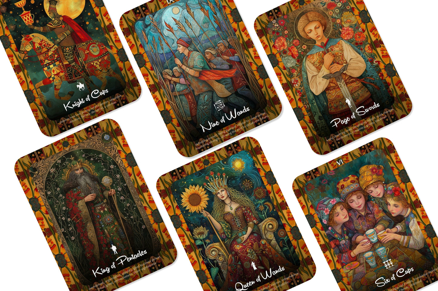 The Celestial Folklore Tarot - 78 cards - Inspired by Ukrainian folk art