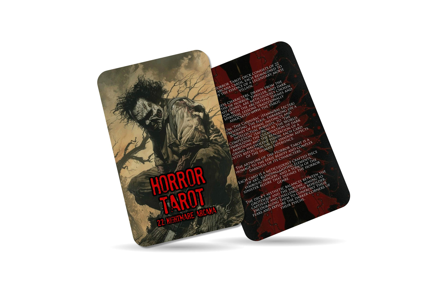 Horror Tarot - The Nightmare Arcana -  22 Cards - Novelty Gift - Horror Cards